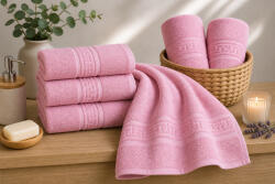 Ralex Pucioasa Prosop baie de corp 70x140 cm Bumbac 100%, Greek Border 500 grame/mp, Rose Paradise (100.279-110282) Prosop