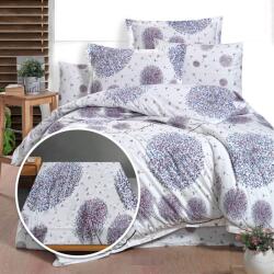 Ralex Pucioasa Lenjerie pat Ranforce Bumbac 100% cu husa pentru saltea de 140/160cm x 200cm, pilota 200x230 cm, 2 fete perne 50x70 cm, Alb / Mov (400.142-94122) Lenjerie de pat
