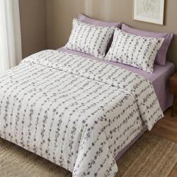 Ralex Pucioasa Lenjerie pat Ranforce Cotton Pro Bumbac 100%, 1 persoana, 3 piese Imprimeu floral Alb/Lila RCP67 (400.159-106911) Lenjerie de pat