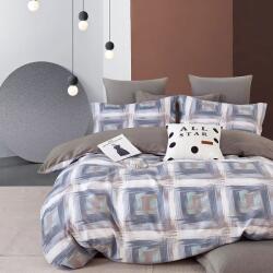 Ralex Pucioasa Lenjerie de pat o persoana Percale imprimat Bumbac 100% 3 piese cearsaf pat 160x240 cm, pilota 150x220 cm, fata perna 50x70 cm, Eleganta Gri / (300.39-PRC104) Lenjerie de pat