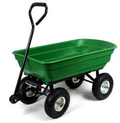 Garden Line Carucior gradina tip remorca pentru transport universal, basculabil, sarcina 300 kg, roti gonflabile