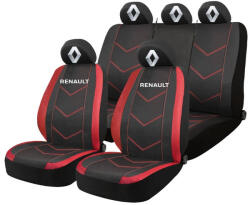AutoHelix MSA Set Huse Scaune Universale HLX6 Compatibile cu Renault - Negru/Rosu (GROSUS13)