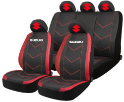 AutoHelix MSA Set Huse Scaune Universale HLX6 Compatibile cu Suzuki - Negru/Rosu (GROSUS18)