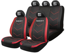 AutoHelix MSA Set Huse Scaune Universale HLX6 Compatibile cu Seat - Negru/Rosu (GROSUS15)