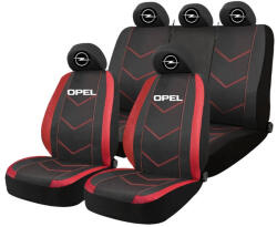 AutoHelix MSA Set Huse Scaune Universale HLX6 Compatibile cu Opel - Negru/Rosu (GROSUS9)