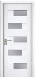 Novo Doors Usa Interior din MDF Novo Doors ND05 LUX PREMIUM, Cadru din Lemn Masiv, KIT COMPLET, Toc Reglabil de 10 CM INCLUS, Plinta pe Ambele Parti (Culoare: Wenge, Dimensiune: 60 cm, Maner: Patrat argintiu cro