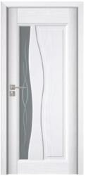 Novo Doors Usa Interior din MDF Novo Doors ND07 LUX PREMIUM, Cadru din Lemn Masiv, KIT COMPLET, Toc Reglabil de 10 CM INCLUS, Plinta pe Ambele Parti (Culoare: Gri, Dimensiune: 70 cm, Maner: Patrat argintiu crom,