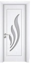 Novo Doors Usa Interior din MDF Novo Doors ND310, Cadru din Lemn Masiv, Geam Sablat, KIT COMPLET, Toc , Manere si balamale incluse (Culoare: Nuc, Dimensiune: 60 cm, Maner: Standard, Toc: Fix) (ND310NUC60MSTTF)