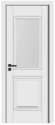 Novo Doors Usa Interior din MDF Novo Doors ND13 LUX PREMIUM, Cadru din Lemn Masiv, KIT COMPLET, Toc Reglabil de 10 CM INCLUS, Plinta pe Ambele Parti (Culoare: Alb mat, Dimensiune: 70 cm, Maner: Patrat negru inch