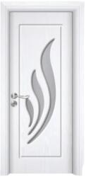 Novo Doors Usa Interior din MDF Novo Doors ND310, Cadru din Lemn Masiv, Geam Sablat, KIT COMPLET, Toc , Manere si balamale incluse (Culoare: Wenge, Dimensiune: 80 cm, Maner: Patrat negru inchidere magnetica, Toc