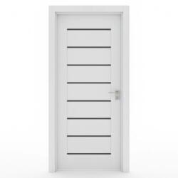 Novo Doors Usa Interior din MDF Novo Doors ND11 LUX PREMIUM, Cadru din Lemn Masiv, KIT COMPLET, Toc Reglabil de 10 CM INCLUS, Plinta pe Ambele Parti (Culoare: Gri Antracit, Dimensiune: 80 cm, Maner: Patrat negru