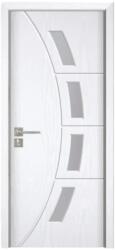 Novo Doors Usa Interior din MDF Novo Doors ND508, Cadru din Lemn Masiv, Geam Sablat, KIT COMPLET, Toc , Manere si balamale incluse (Culoare: Alb, Dimensiune: 70 cm, Maner: Standard, Toc: Fix) (ND508ALB70MSTTF)