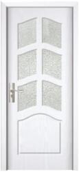 Novo Doors Usa Interior din MDF Novo Doors ND109, Cadru din Lemn Masiv, Geam Sablat, KIT COMPLET, Toc , Manere si balamale incluse (Culoare: Nuc, Dimensiune: 80 cm, Maner: Patrat negru inchidere magnetica, Toc: 