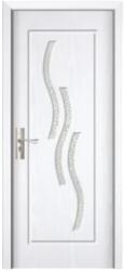 Novo Doors Usa Interior din MDF Novo Doors ND14, Cadru din Lemn Masiv, Geam Sablat, KIT COMPLET, Toc , Manere si balamale incluse (Culoare: Alb, Dimensiune: 70 cm, Maner: Patrat argintiu crom, Toc: Fix) (ND14ALB