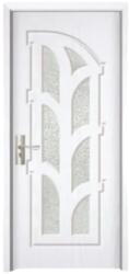 Novo Doors Usa Interior din MDF Novo Doors ND308, Cadru din Lemn Masiv, Geam Sablat, KIT COMPLET, Toc , Manere si balamale incluse (Culoare: Nuc, Dimensiune: 60 cm, Maner: Standard, Toc: Fix) (ND308NUC60MSTTF)