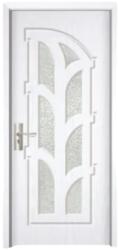Novo Doors Usa Interior din MDF Novo Doors ND308, Cadru din Lemn Masiv, Geam Sablat, KIT COMPLET, Toc , Manere si balamale incluse (Culoare: Wenge, Dimensiune: 80 cm, Toc: Reglabil 10 cm, Maner: Patrat auriu inc