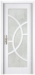 Novo Doors Usa Interior din MDF Novo Doors ND309, Cadru din Lemn Masiv, Geam Sablat, KIT COMPLET, Toc , Manere si balamale incluse (Culoare: Gri, Dimensiune: 80 cm, Maner: Patrat negru inchidere magnetica, Toc: 
