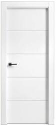 Novo Doors Usa Interior din MDF Novo Doors ND15 LUX PREMIUM, Cadru din Lemn Masiv, KIT COMPLET, Toc Reglabil de 10 CM INCLUS, Plinta pe Ambele Parti (Culoare: Alb mat, Dimensiune: 80 cm, Maner: Patrat negru inch