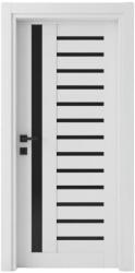 Novo Doors Usa Interior din MDF Novo Doors NDM01 LUX PREMIUM, Cadru din Lemn Masiv, Insertii imitatie sticla, KIT COMPLET, Toc Reglabil de 10 CM INCLUS, Plinta pe Ambele Parti (Culoare: Gri, Dimensiune: 60 cm, M