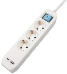 Spacer 3 Plug + 2 USB 1,8 m Switch (PP-3-18-TC-USB)