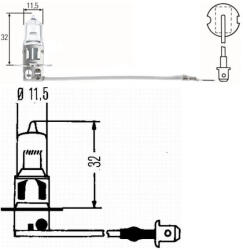 HELLA Bec auto halogen pentru far Hella H3 55W 12V 8GH 002 090-133 (AC5080)