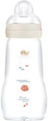 MAM Feel Good Glass Baby Bottle biberon anticolici, din sticlă 2m+ Beige 1 buc