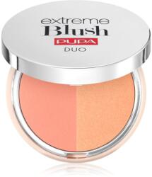 PUPA Milano Extreme Blush Duo kompakt arcpirosító árnyalat 130 - Matt Salmon - Radiant Peach 4 g