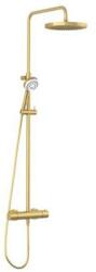 Kludi Coloană de duș cu baterie termostatată Kludi Logo, 3 jeturi, brushed gold (68082N0-00)
