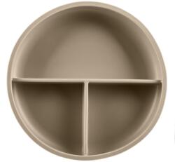 Zopa Силиконова чиния с разделения и вендуза Zopa - Sand Beige (954575)