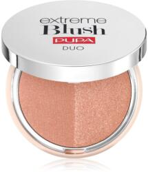 PUPA Milano Extreme Blush Duo kompakt arcpirosító árnyalat 120 - Radiand Caramel - Glow Spice 4 g