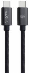 Maxlife Cablu Date si Incarcare Maxlife USB-C - USB-C MXUC-12 100W 1m Negru
