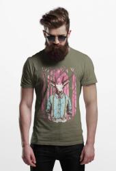 D&B Férfi/Unisex Póló ST00037 Deer Katonai zöld -Méret L
