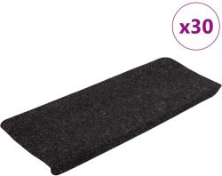 vidaXL 30 db antracitszürke öntapadó lépcsőszőnyeg 65 x 24, 5 x 3, 5 cm 3365903 (3365903)
