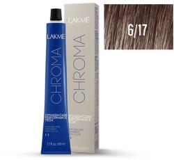 LAKMÉ COSMETICS Vopsea permanenta fara amoniac 6/17 blond inchis cenusiu rece Chroma 60ml (8429421161718)