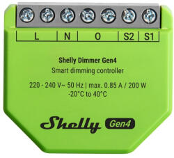 Shelly dimmer gen4 - variator inteligent de tensiune, wi-fi si bluetooth, chip shelly g4, fara fir de nul (3800238072353)