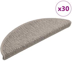 vidaXL öntapadós lépcsőszőnyeg, 30 db, ezüst, 56x17x3 cm, szizál megjelenés, 2.55 Kg 3365859 (3365859)