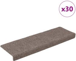 vidaXL 30 db krém öntapadó lépcsőszőnyeg 65x21x4 cm 3365700 (3365700)