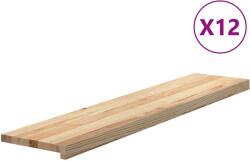 vidaXL Lépcsőfokok 12 db Kezeletlen tömör tölgy 120x30x2 cm 3282928 (3282928)
