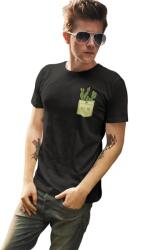 D&B Férfi/Unisex Póló PO00005 Cactus Pocket Fekete-Méret L (PO00005CactusPocketBlackL)