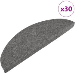 vidaXL 30 db szürke öntapadó lépcsőszőnyeg 56 x 17 x 3 cm 3365910 (3365910)