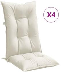 vidaXL 4 db krémszínű szövet magas háttámlájú székpárna 120x50x7 cm 6.1 kg (4002353)