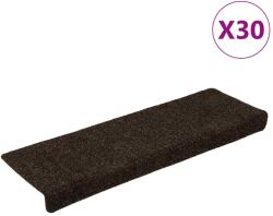 vidaXL 30 db sötétszürke öntapadó lépcsőszőnyeg 65x21x4 cm 3365697 (3365697)