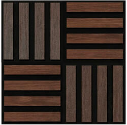 Leziter Akusztikus falpanel Deco X dió hatású 60x60x1, 8 cm (J01TF16-WAL) - leziter