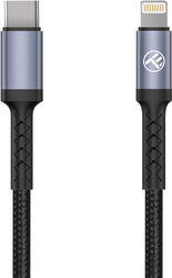 Tellur Lightning to Type-C cable, 3A, PD30W, 2m, nylon, black (l31287)