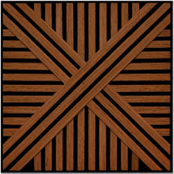 Leziter Akusztikus falpanel Deco VI dió hatású 60x60x1, 8 cm (J01TF05-WAL) - leziter