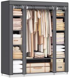 SONGMICS Wardrobe, Fabric Cupboard, 12 with Clothes Rail and Shelves, Sturdy Cupboard, for Bedroom, Dressing Room, 150 x 45 x 175 cm, Gray LSF03G (B00FGKH6CO)