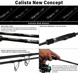 YAMAGA Blanks Calista 86M/PF 2, 57m 28g pergető horgászbot (YB01200)
