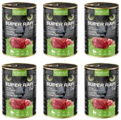 SUPER RAFI Cat vaddisznóhússal és csirkeszívvel 6x400g nedves macskaeledel