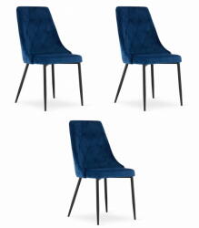  Valora IMOLA szék sötétkék bársony modern dizájn x3