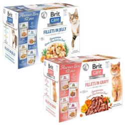 Brit Care Fillets in Jelly and in Gravy Cat 24x85g ízválaszték zselében és szószban macskáknak